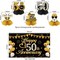 Happy 50th Anniversary Decorations Kit, Black Gold 50th Wedding Anniversary (Black Gold)
